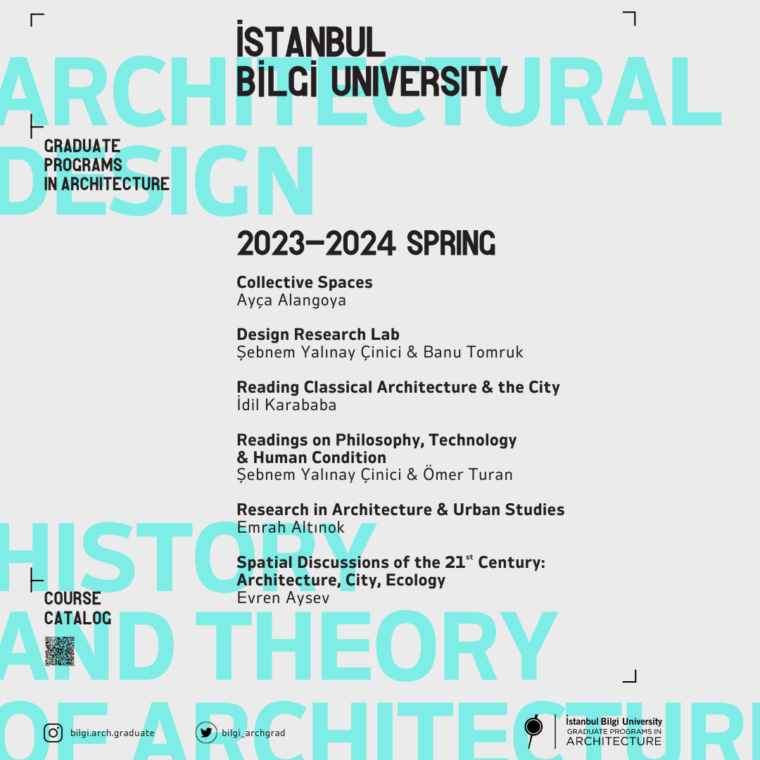BİLGİ Graduate Programs in Architecture 23-24 Spring Semester Courses