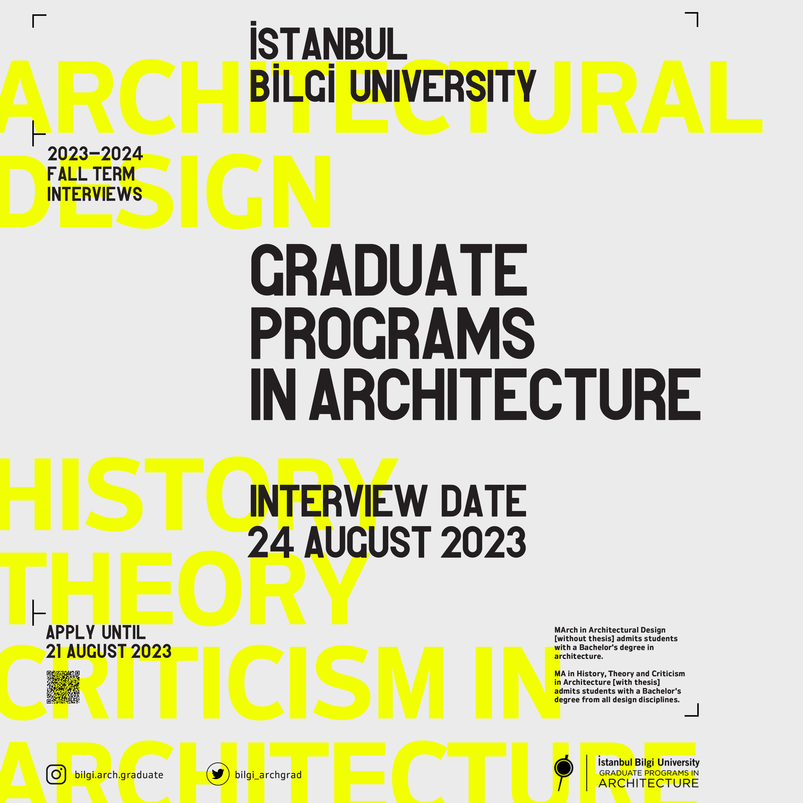 2023 - 2024 Graduate Programs in Architecture Final Interview